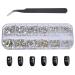 PLABBDPL 1440 Pieces Crystal Rhinestones White-AB Nail Art and Make Up Crystal Rhinestones for Nail Art and Clear Crystal Rhinestones 6 Sizes (1.5-3.8 mm) with Tweezers for Pick Up