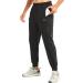 NORTHYARD Men's Athletic Workout Joggers Lightweight Running Pants Quick Dry Jogging Gym Sweatpants Active Track Zip Pockets Tapered-premium Large Black