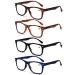 Computer Reading Glasses Blue Light Blocking Men Women Spring Hinges Readers Comfortable Glasses for Reading 1.5 4pack(mix Color) 1.5 x