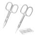 2Pcs Manicure Nail Scissors Stainless Steel Manicure Scissors Curved Cuticle Scissors Beauty Scissors for Manicure Pedicure Cuticle Eyebrows Women Men
