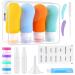 Silicone travel bottles Set 100ml 17 pieces of travel bottles for filling set leakage-proof refilled TSA travel shampoo bottles set for shampoo lotion rinse shower gel (BPA-free)