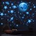 1134PCS Glow in The Dark Stars and Moon Stickers - DIY Luminous Rocket and Planets Wall Decor for Kids Bedroom - Green (Blue) - Buy Online on GoSupps.com