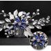 ISLHJDD Women Sapphire Crystal Blue Flower Headpiece Leaf Pearl Hair Vine Comb Wedding Hair Accessory Decorative for Bride Bridesmaid Girls - Buy Online on GoSupps.com