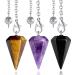 Xiannvxi 3pcs crystals pendulum amethyst obsidian tiger eye pendulum for prophecy dingy pendulum crystal crystal gemstones cone reika witchcraft supplies a-amethyst tiger eye obsidian