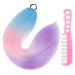 1 Piece Colorful Gradient Ponytail with 1 Piece Anti-Static Steel Comb Colorful Hair Extensions Ponytail Headband Braided Wig Fashionable Women's Wig for Girls Women.