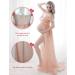 FEOYA Maternity Chiffon Lace Maxi Dress XL - Strapless Gown for Pregnant Women Photography - Orange - Buy Online on GoSupps.com