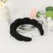 Sponge Spa Headband for Women - Soft Terry Towel Cloth Fabric Head Band with 2 Wrist Washbands - Black - Buy Online on GoSupps.com