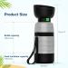 Buy Pecute 650ml Dog Water Bottle with 150ml Food Container - Portable Spout-Proof Dispenser for Travel & Outdoor Walks - Gray - Buy Online on GoSupps.com