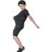TUOY Youth Boys Padded Protective Shirts + Shorts | Black Padded Shirt+Short X-Large - Buy Online on GoSupps.com