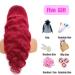 22 Inch 99j Burgundy Lace Front Wig Human Hair 180% Density | HD Transparent Body Wave Pre Plucked Wig for Black Women - Buy Online on GoSupps.com