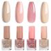 Nail Polish Set - Nude Nail Varnish - 4PCS Quick Dry Nude Pink Nail Varnish - Long Lasting French Manicure Nail Polish - Nail Starter Kit 2024 Spring Serise Gift for Woman - No Need Cure 4pcs 2