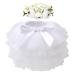 HOOLCHEAN Baby Girls Soft Tutu Skirt and Flower Headband Sets with Diaper Cover 2-3 Years White
