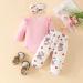 UUAISSO Baby Girls Cow Print Ruffled Outfit 0-3 Months - Pink Elephant Design - Buy Online on GoSupps.com