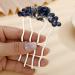 Missgrace Blue Crystal Rhinestone Flower Hair Comb for Bride - Wedding Prom Hair Accessory - Buy Online on GoSupps.com