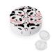 Cute Panda Face Pattern Cute Contact Lens Case Travel Portable Round Contact Storage Box Kit with Mirror for Daily Outdoor