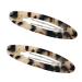 2 Pack Tortoise Shell Snap Clips Acetate Metal Hair Clips Leopard Print Thin Hair Barrettes Hair Pins Hair Slide Stylish for Women Girl 2 Pack
