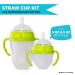 Comotomo Baby Bottle Straw Transition Kit | Fits 5oz & 8oz Bottles | Soft Silicone Straw Top & Weighted Straw | Easy Transition for Babies | 2 Pack (Green) - Buy Online on GoSupps.com