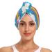 Unicorn and Rainbow Blue Hair Towel 2 Pack Super Absorbent Hair Drying Towel Quick Dry Hair Turbans Head Towel with Button Twisty Wrap for Women Girls