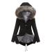 Hanxiulin fleece jacket plush jacket cuddly jacket women cardigan on both sides transition jacket winter coat breathable light outdoor outdoor buffer jacket xl black