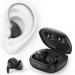 2.0 Sleep Headphones Noise Blocking Sleep Earbuds High Fidelity Invisible Ear Plugs-Hearing Protection Mini Design for Side Sleepers Bluetooth 5.4 Reusable Flexible Silicone-Black