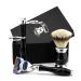Mens Shaving Kit 5 Edge Safety Razor With Silver Tip Badger Hair Shaving Brush and Stand Perfect Set For Men