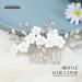 Catery Silver Bridal Hair Comb with Crystal Headpiece and White Flower - Bride Wedding Hair Accessory for Women and Girls - Buy Online on GoSupps.com