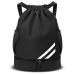 Gym bag sports bag with a cord football bag big capacity sport backpacks adjustable sports trucksack with ball compartment floor compartment waterproof backpack for women men junior black