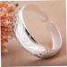 COLLBATH Open Bracelet Bracelets for Women Lotus Open Bangle Delicate Sturdy Silver Plated Carved Bracelet Bangle Jewelry for Ladies - Buy Online on GoSupps.com