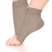 Go2Socks Plantar Fasciitis Socks|Best Ankle Compression Brace 22-25 mmHg|Arch Support Foot Sleeves for Women and Men Reduce Swelling (Solid Nude, Large) Solid Nude Large