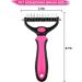MEKEET Pet Dog Grooming Comb - 2-in-1 Deshedding & Dematting Brush | Double-Sided Undercoat Rake for Long & Medium Hair Cats and Dogs in Red - Buy Online on GoSupps.com