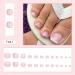 Pink French Tip Press on Toenails with Rhinestone Designs - 24Pcs Square Short False Toe Nails for Women - Acrylic Full Cover Stick on Nails - Summer Fake Toenails - Static Supplies - Buy Online on GoSupps.com