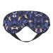 Blue and Orange Bird Print Unisex Sleep Eye Mask Soft Comfort Eye Shade Cover for Travel/Yoga/Shift Work