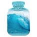 Heat bottle with reference 1 l of durable warm-up bag for handwheel warmers shoulder and neck pain cramps heating press and heat therapy pattern of ocean blue wave sea
