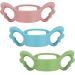 3 Pieces Baby Silicone Bottle Handles Natural Baby Bottle Handle Wide Neck Baby Feeding Handle Easy Carry Handle Lightweight Bottle Handle Small Hand Gripping for Baby Shower (Pink, Green, Blue)