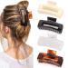 Canitor 4.1 Inche Large Hair Claw Clips 4 PCS Hair Clips for Thick Hair Acrylic Banana Claw Clips Non-slip Hair Clip Rectangular Jaw Clips Big Hair Clips Gifts for Women Girls Large (4 Count) Classic Series