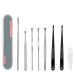 Felicey 8 Pcs Ear Pick Ear Curette Cleaner Ear Wax Removal Tool Kit with Storage Box and Cleaning Brush(Silver)