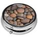 Pebbles in The Beach Round Pill Box - Portable 3 Compartment Organizer for Travel & Purse - Buy Online on GoSupps.com