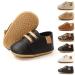 Sonsage Infant Baby Boys Girls Oxford Shoes Pu Leather Lace-Up Anti-Slip Trainer Soft Rubber Sole Toddler First Walking Sneakers 6-12 Months A Black