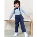 Mint Green Baby Boy Wedding Outfit Set | Bodysuit Gentleman Clothing with Suspender Trousers, Shirt, Bow Tie | 9-12 Months | Solid Blue - Buy Online on GoSupps.com