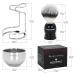 Premium 3-in-1 Shaving Brush Kit for Men - Nylon Bristle Brushes Stainless Steel Bowl & Stand Perfect Wet Shave Gift - Buy Online on GoSupps.com