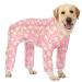 Dog Jumpsuit Prevent Shedding Hair Dog Onesie Surgery Recovery Suit Anti Licking Breathable Mesh Pet's Bodysuit, Pajamas for Big Dogs for Large After Surgery Summer(GTX02-pink Sheep-#38) #38(99.2-126.76 lb) pink sheep