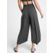 Women's High Waist Yoga Pants - Split Wide Leg Capri with Pocket - Dark Gray, XX-Large - Buy Online on GoSupps.com