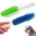 Pasuwisma 2 Pcs Silicone Car Pet Hair Remove Brush, Car and Auto Bedding Blankets Carpets Detailing Brush for Hair Removal, Pet Rubber Massage and Remover for Dog and Cat Hair, Blue and Green