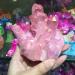 Crystal Rough 260-320g Rare Beautiful Rose Flame Aura Quartz Crystal Cluster Specimen Decoration