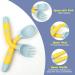 Vicloon Baby Fork and Spoon Set - 4pc Toddler Cutlery Feeding Kit in Blue-Green | Silicone Self-Feeding Utensils for Infant Weaning and Learning - Buy Online on GoSupps.com