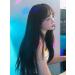 BGHJUE Wig female long hair bangs black long straight hair natural full headgear long hair new hair sets fake hair