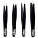 Ladies Eyebrow Tweezers Men Ingrown Hair Tweezers Eyebrow Professional Stainless Steel Tweezers Set Sharp Pointed Tweezers Precision Blackhead Tweezer Eyebrow Professional Flat Tip Black Coloured