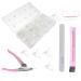 FRCOLOR Nail Tips 2 Boxes Nail Art Box Acrylic Fake Nail Patch Plastic Acrylic Nail Tools
