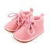 LACOFIA Baby Boys Girls Winter Shoes First Walkers Infant Anti-Slip Lace up Booties 3-6 Months Pink