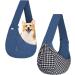 FDJASGY Small Pet Sling Carrier- Hands Free Reversible Papoose Bag with Safety Belt for Dog Cat - Navy Blue - Buy Online on GoSupps.com